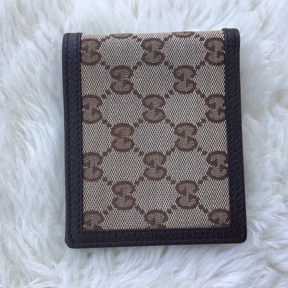 Gucci Guccisima Canvas and Leather Bi-fold Money Clip Wallet Excellent